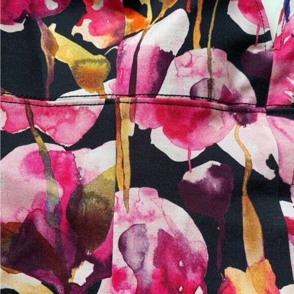 By Anthropologie Floral Sweetheart Jumpsuit Bold V Neck Skinny Leg Party Size XS - Picture 5 of 11
